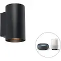 QAZQA Smart design vegglampe sort inkl. 2 Wifi GU10 - Sandy
