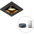 QAZQA Smart innfelt spotlight svart inkl. WiFi GU10 justerbar - Qure