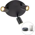 QAZQA Smart baderomsspotlight sort IP44 inkl. 3 wifi GU10 - Ducha
