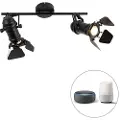 QAZQA Smart spotlight svart inkl. WiFi GU10 2-lys med klaffer - Movie