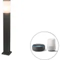 QAZQA Smart utelampe stolpe mørk grå 80 cm inkl. Wifi P45 - Malios