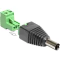 DeLOCK Adapter DC 2.1 x 5.5 mm male > Terminal Block - Strømadapter - 2-pins terminalblokk (hann) til LS-jack 2,1 mm (hann)