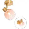 QAZQA Art Deco-spotlight gull med rosa glass - Vidro