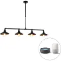 QAZQA Smart pendellampe svart 4-lys inkl. Wifi ST64 - Laser