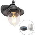 QAZQA Smart vegglampe for utendørs mørk grå inkl. Wifi ST64 - Oxford