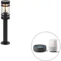QAZQA Smart utelampe sort 50 cm IP44 inkl. Wifi ST64 - Gleam