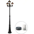 QAZQA Smart utendørslykt sort 3-lys inkl. Wifi ST64 - New Haven