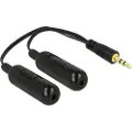 DeLOCK - Lydsplitter - mini-phone stereo 3.5 mm hunn til mini-phone stereo 3.5 mm hann - 19 cm - svart