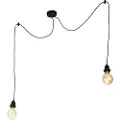 QAZQA Hengende lampe svart 2-lys - Cava
