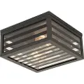 QAZQA Moderne utendørs taklampe svart glass 2-lys IP44 - Reims