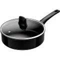 Tefal Renew ON Black Sautepan 24 cm w. lid