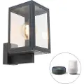 QAZQA Smart vegglampe grå inkl. smart G95 - Sutton Up
