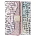 Mtp Products Croco Bling Samsung Galaxy A50 Lommebok-deksel - Sølv