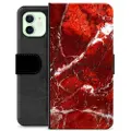 Mtp Products iPhone 12 Premium Lommebok-deksel - Rød Marmor