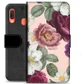 Mtp Products Samsung Galaxy A20e Premium Lommebok-deksel - Romantiske Blomster