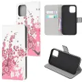 Mtp Products Style-serien iPhone 13 Mini Lommebok-deksel - Rosa Blomster