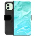 Mtp Products iPhone 12 Premium Lommebok-deksel - Blå Marmor