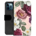 Mtp Products iPhone 12 Pro Premium Lommebok-deksel - Romantiske Blomster