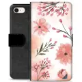 Mtp Products iPhone 7/8/SE (2020)/SE (2022) Premium Lommebok-deksel - Rosa Blomster