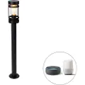 QAZQA Smart utendørslampe sort 80 cm IP44 inkl. Wifi ST64 - Gleam