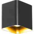 QAZQA Moderne vegglampe sort inkl. LED IP54 kvadratisk - Evi