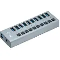 I-Tec USB 3.0 Charging HUB 10 port + Power Adapter 48 W USB-hub - 10 porter - Grå