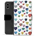 Mtp Products iPhone X / iPhone XS Premium Lommebok-deksel - Hjerter