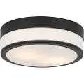 QAZQA Moderne utendørs taklampe sort 28 cm IP44 - Flavi