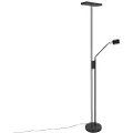 QAZQA Moderne gulvlampe sort inkl. LED og dimmer med leselampe - Jazzy