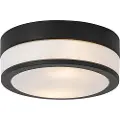 QAZQA Moderne utendørs taklampe sort 23 cm IP44 - Flavi