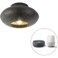 QAZQA Smart taklampe svart med gull 25 cm inkl. Wifi P45 - Radiance