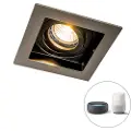 QAZQA Smart nedfelt spotlight stål inkl. Wifi GU10 lyspære - Carree
