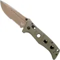 Benchmade Adamas CruWear Flat Earth Cerakote foldekniv, grønn, taggete