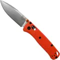 Benchmade Mini Bugout S30V Stonewash foldekniv, orange grivory