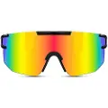 24hShop Sportsbriller med speilglass - Sort/Regnbue