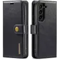 DG Ming Samsung Galaxy S23+ 5G Avtakbart Lommebok-deksel i Lær - Svart