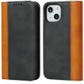 Mtp Products Elegance Series iPhone 14 Lommebok-deksel - Svart / Lysebrun