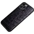 Mtp Products Crocodile Series iPhone 14 Pro Lær Belagt Deksel - Svart