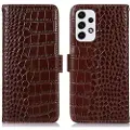 Mtp Products Crocodile Series Samsung Galaxy A33 5G Lommebok-deksel I Lær med RFID - Brun