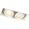QAZQA Nedfelt spotlight hvit GU10 svingbar og vippbar trimless 2-lys - Oneon
