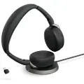 Jabra Evolve2 65 Flex UC Stereo - Hodesett - on-ear - Bluetooth - trådløs - aktiv støydemping - USB-C - svart - med trådløs ladepute - Optimert for UC