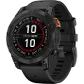 Garmin fenix 7 Pro Solar - 47 mm - skifergrå - sportsur med bånd - silikon - svart - håndleddstørrelse: 125-208 mm - display 1.3 - 32 GB - Bluetooth, ANT+, Wi-Fi - 79 g