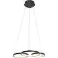 QAZQA Hengende lampe sort inkl. LED 3-trinns dimmbar 3-lys - Rondas
