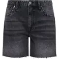 Superdry for woman. W7110398A Black cropped mid-rise shorts (24), Casual, Cotton, Denim