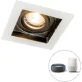 QAZQA Smart downlight hvit inkl. WiFi GU10 justerbar - Carree