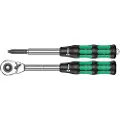 Wera Zyklop Hybrid Set, Pipenøkkelsett, 2 stykker, Sort, Kromfarget, Grønn, CE, Skrallehåndtak, 1 stykker