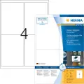 Herma 9539, Hvit, Rektangel, A4, Polyetylen, Matt, Laser