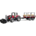 BRUDER Traktor Massey Ferguson 7480 C/pisa Og Tilhenger 02046