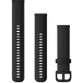 Garmin - Bånd for smart armbåndsur - 125 - 218 mm - svart - for Forerunner 245, 55 Venu Sq, Sq Music Edition vívoactive 3 vívomove 3, Luxe, Style