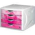 Helit H6129626, 4 skuffer, Plast, Rosa, Hvit, 1 stykker, 262 mm, 330 mm